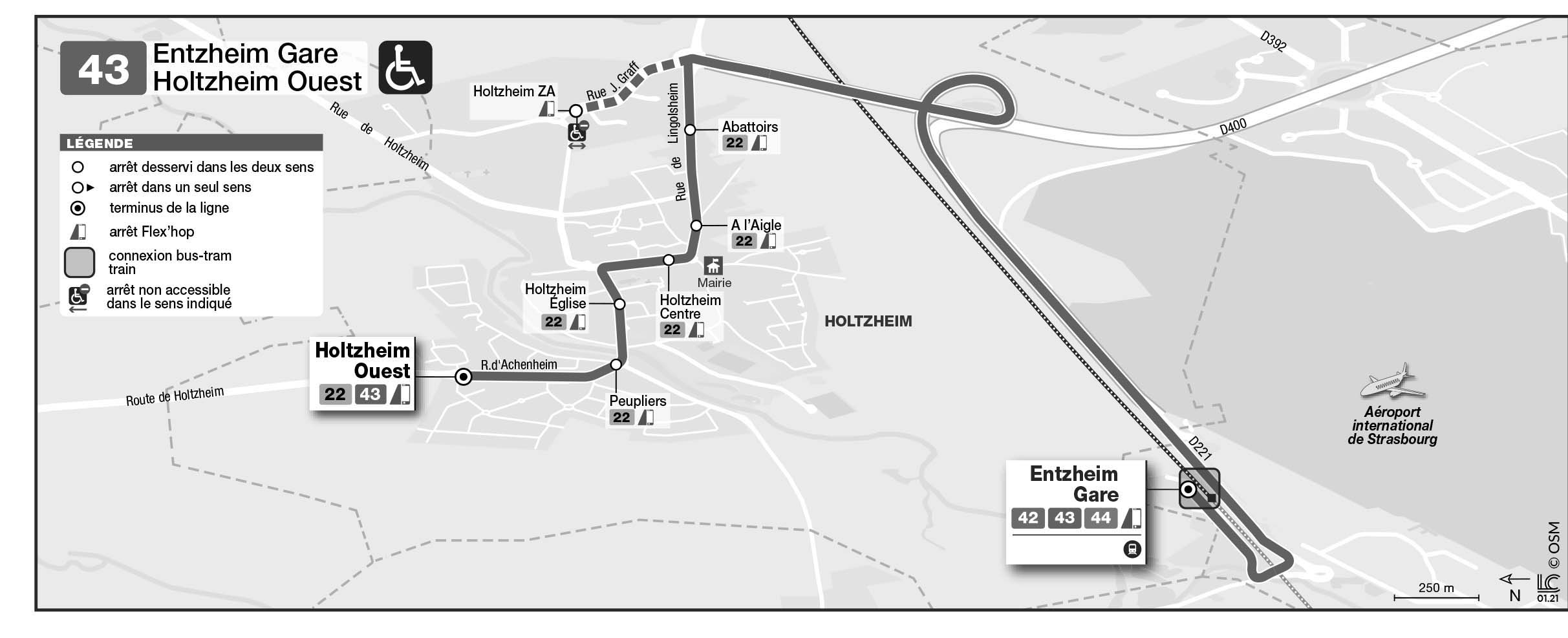 Plan de la ligne 43